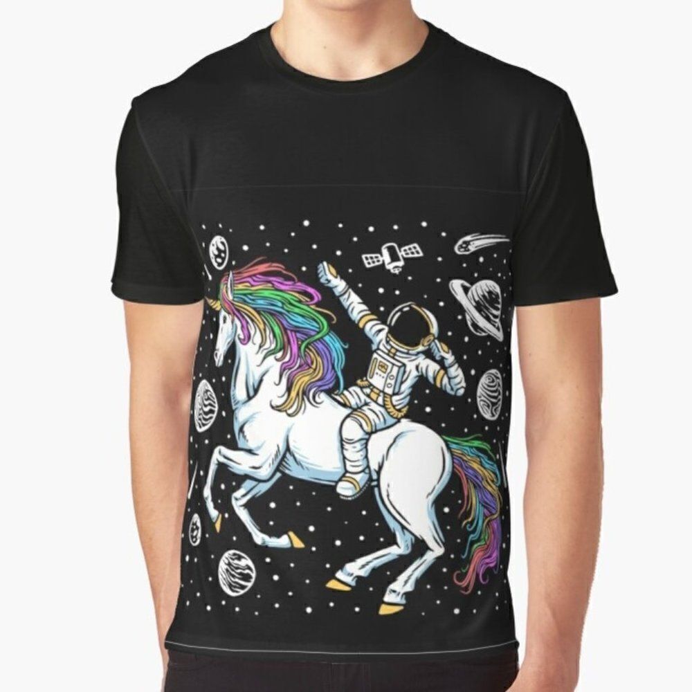 Bella Canvas Astronaut Horse N Space Graphic T-shirt, size XLarge